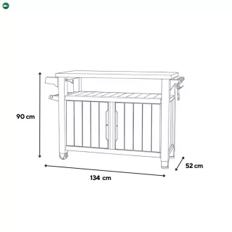 Decocoat unity műanyag xl kerti grill asztal 207l