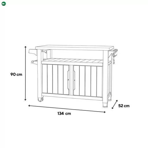 Decocoat unity műanyag xl kerti grill asztal 207l