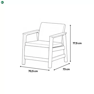   Scandi Box max linea duo kerti bútor szett jute tárolós asztallal