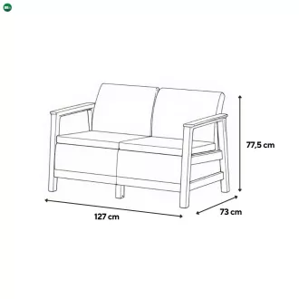   Scandi Box max linea duo kerti bútor szett jute tárolós asztallal