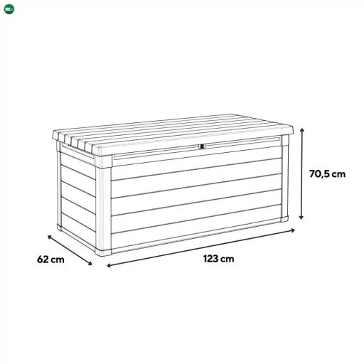 Decocoat műanyag kerti lád 380 l