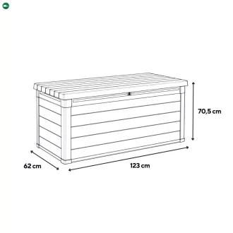 Decocoat műanyag kerti lád 380 l