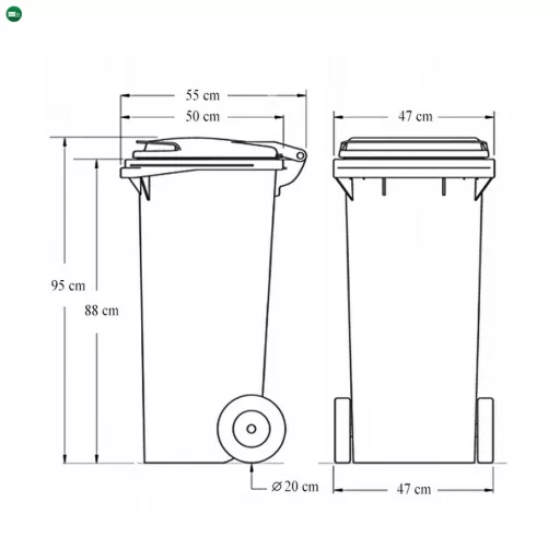 Hulladéktároló 120L SÁRGA