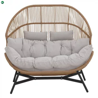 HOLAND rattan dupla kosárfotel bézs