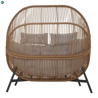 HOLAND rattan dupla kosárfotel bézs