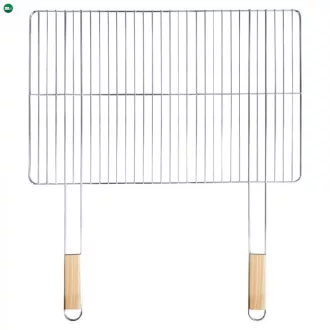 Szögletes grillrács fa fogantyúval 69x60 cm