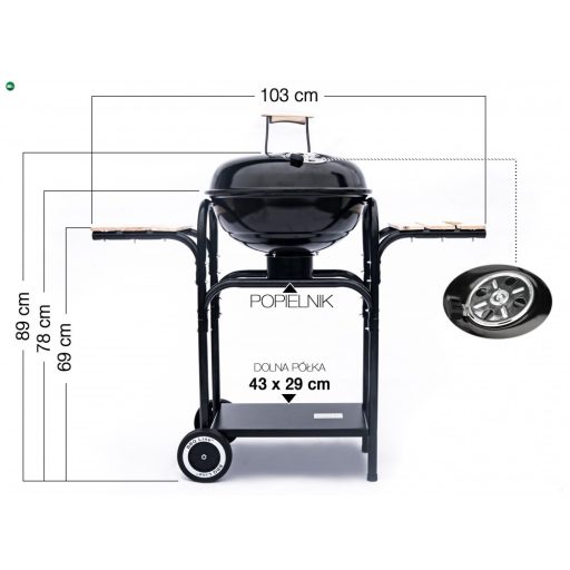 MIR270 szenes grill fedéllel