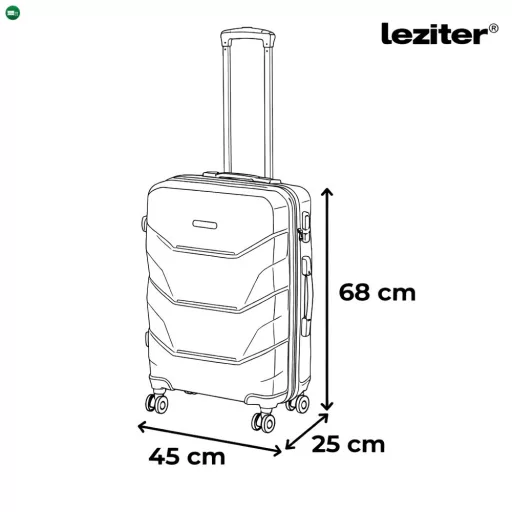 TraveLux Max közepes bőrönd keményfedeles 68x45x25 cm