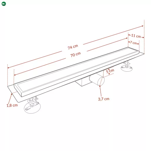 Linea burkolható zuhanyfolyóka