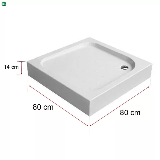 Klonberg 80x80 cm-es szögletes akril zuhanytálca 80x80 cm
