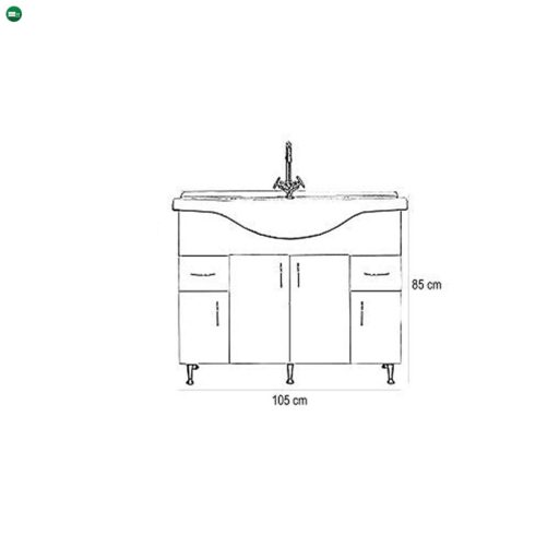 Bianca Plus 105 alsó szekrény mosdóval