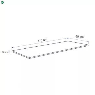 Konyhai munkalap 110 x 60 x 2,8 cm Beton