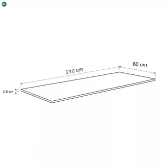 Konyhai munkalap 210 x 60 x 2,8 cm Beton
