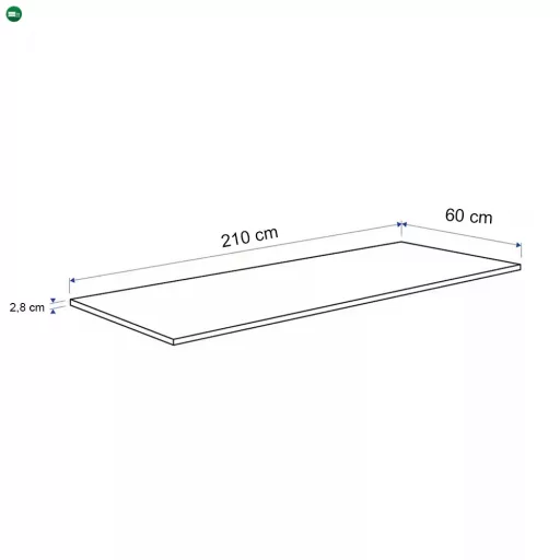 Konyhai munkalap 210 x 60 x 2,8 cm Beton