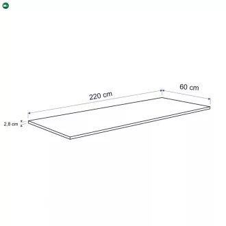 Konyhai munkalap 220 x 60 x 2,8 cm Beton
