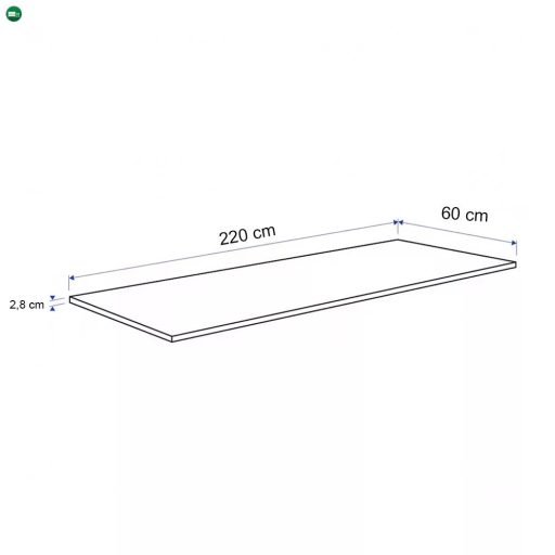 Konyhai munkalap 220 x 60 x 2,8 cm Beton