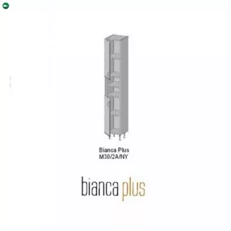   Bianca Plus 30 magas szekrény 2 ajtóval, nyitott, magasfényű fehér színben, univerzális