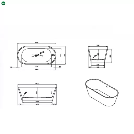 Noa szabadon álló fürdőkád