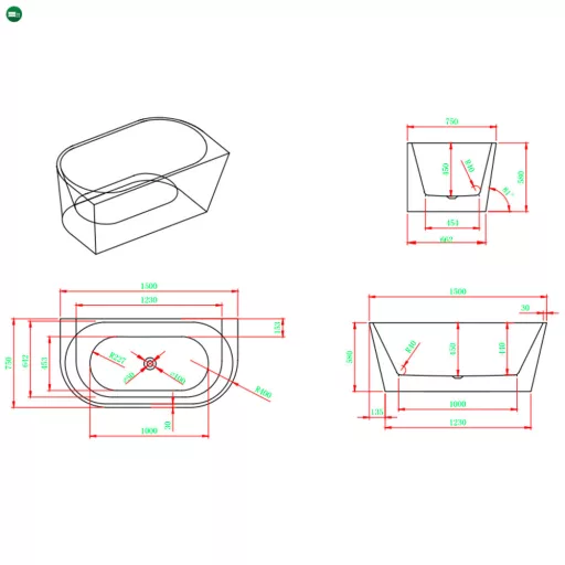 Still szabadon álló fürdőkád
