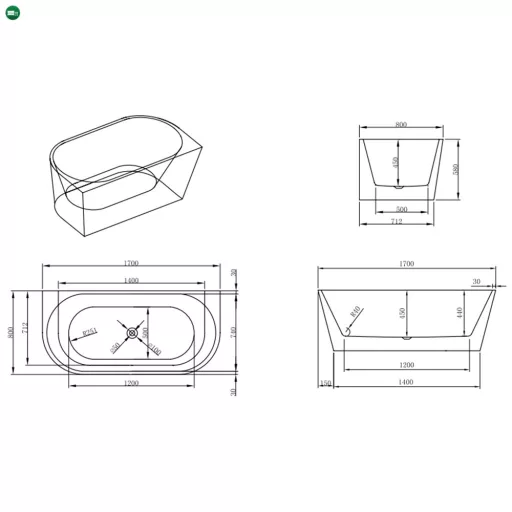 Still szabadon álló fürdőkád