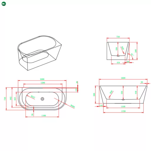 Still szabadon álló fürdőkád