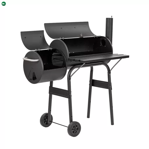 Faszenes kerti grillsütő füstölővel