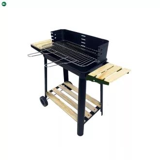 Téglalap alakú görgős faszenes grill