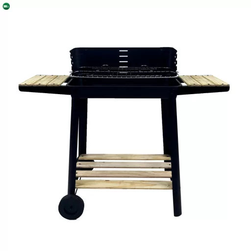 Téglalap alakú görgős faszenes grill