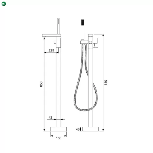 Vina szabadon álló csaptelep