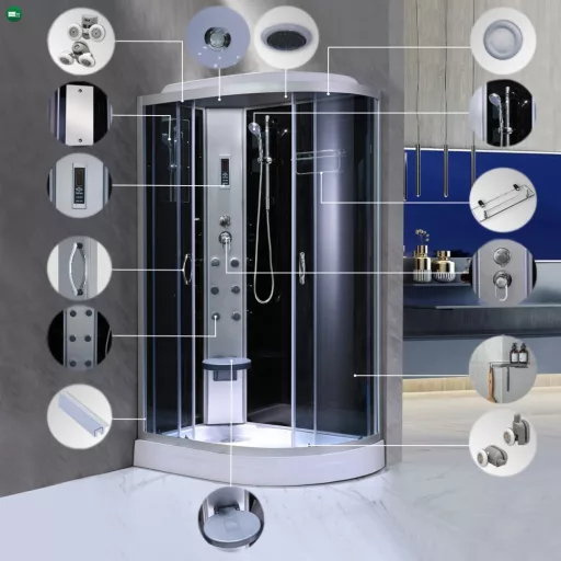 Aria hidromasszázs zuhanykabin balos beépítési oldallal