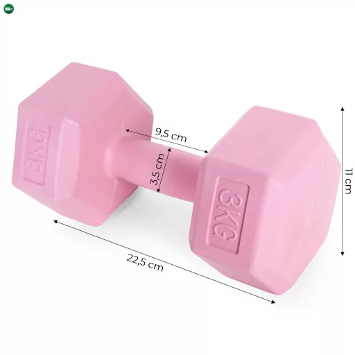 Hex súlyzó szett 2x3 kg rózsaszín