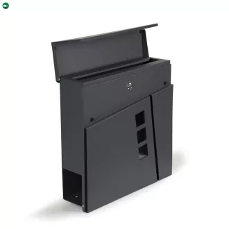 Postaláda horganyzott acélból újságtartóval antracit