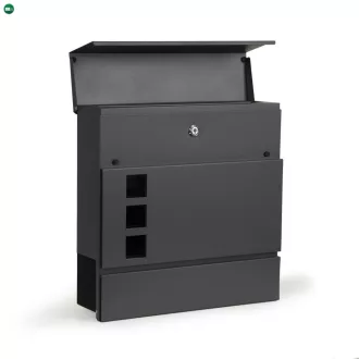 Postaláda horganyzott acélból újságtartóval antracit