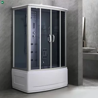   Emilia 85x135 cm hidromasszázs kádkabin elektronikával Black