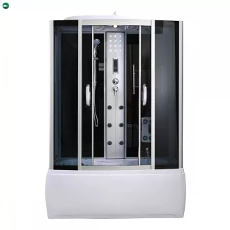   Emilia 85x150 cm hidromasszázs kádkabin elektronikával Black