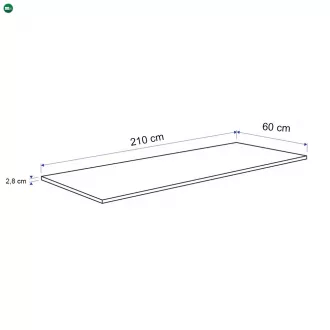 Konyhai munkalap 210 x 60 x 2,8 cm Yorki tölgy