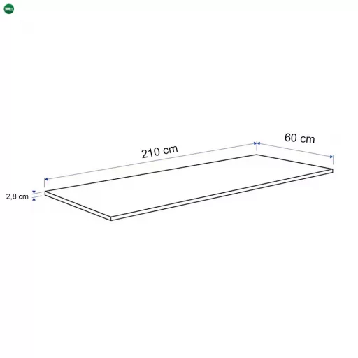 Konyhai munkalap 210 x 60 x 2,8 cm Yorki tölgy