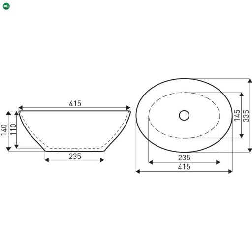 KR-707 fehér kerámia design mosdó