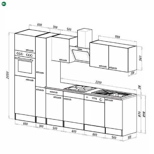 Yorki 310 konyhabútor sütős és mikrohullámű sütős kivitelben