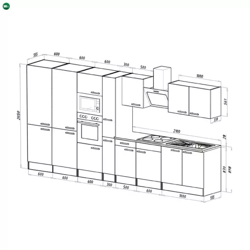 Yorki 420 konyhabútor alulfagyasztós hűtős kivitelben