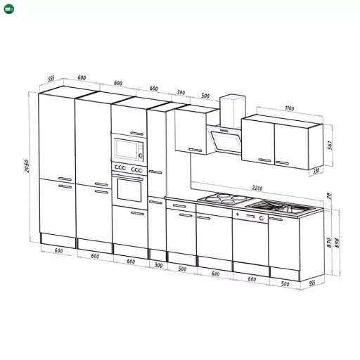 Yorki 430 konyhabútor alulfagyasztós hűtős kivitelben