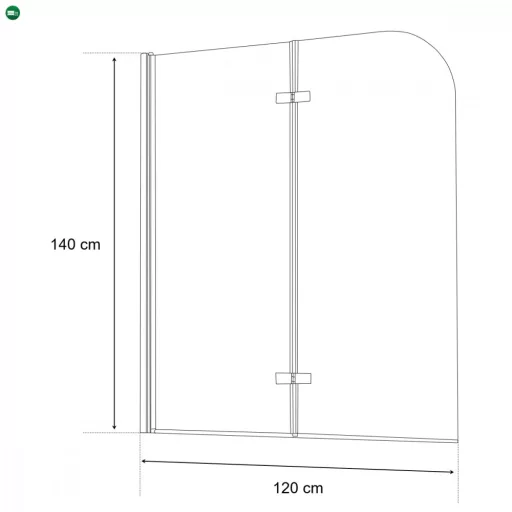 Alor 120x140 cm kádparaván Black