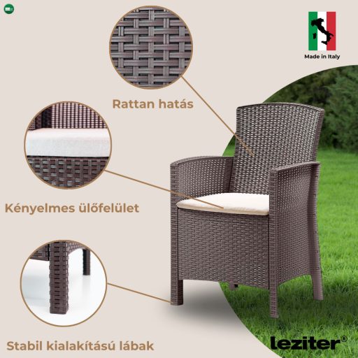 Lima műrattan karfás szék