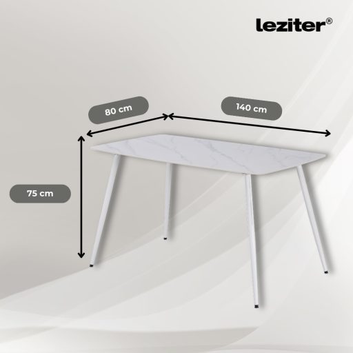 Megan 6+1 étkező garnitúra fehér-fekete