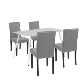 Megan 4+1 étkező garnitúra fehér-szürke