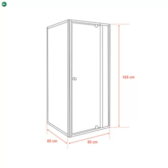   Flexi 80x80 cm sarokba szerelhető szögletes zuhanykabin zuhanytálca nélkül
