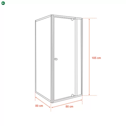 Flexi 80x80 cm sarokba szerelhető szögletes zuhanykabin zuhanytálca nélkül