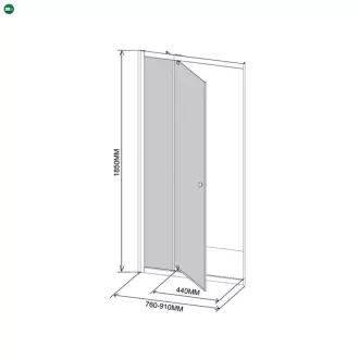 Flexi állítható zuhanyajtó 76-91x185 cm
