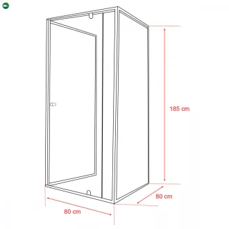   Flexi 80x80 cm falsíkra szerelhető szögletes zuhanykabin zuhanytálca nélkül