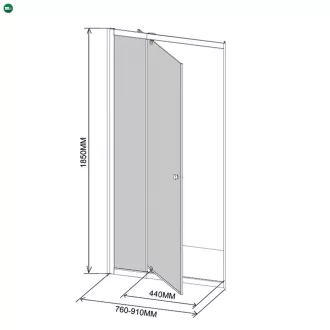Flexi állítható zuhanyajtó 76-91x185 cm
